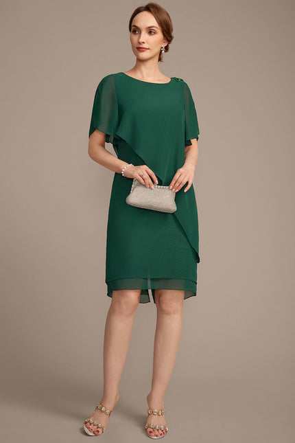 Robe Fourreau Mousseline Asymétrique - gallery 1