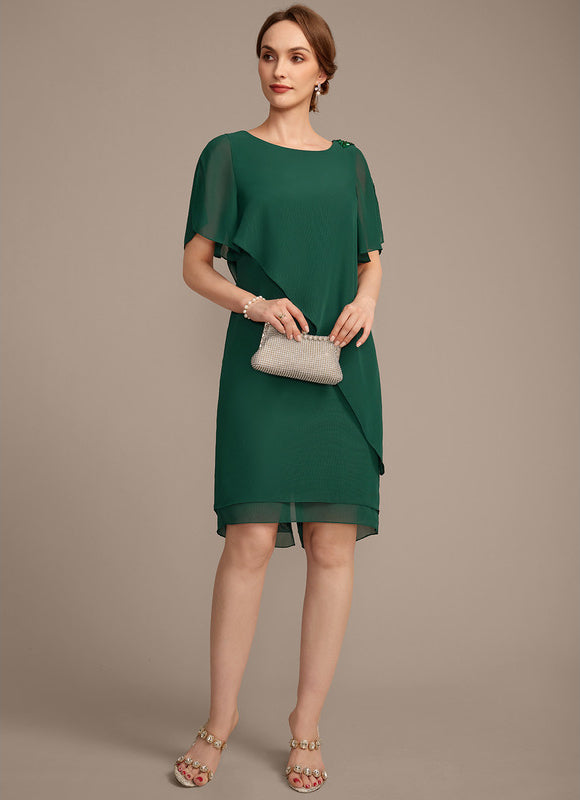 Robe Fourreau Mousseline Asymétrique - gallery 1
