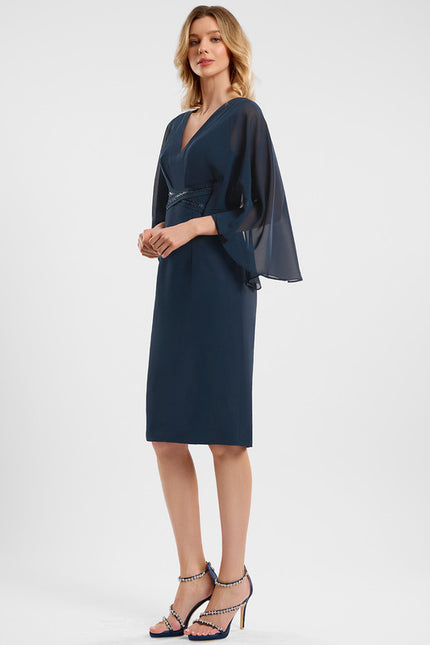 Robe Fourreau Châle Élégante - gallery 3