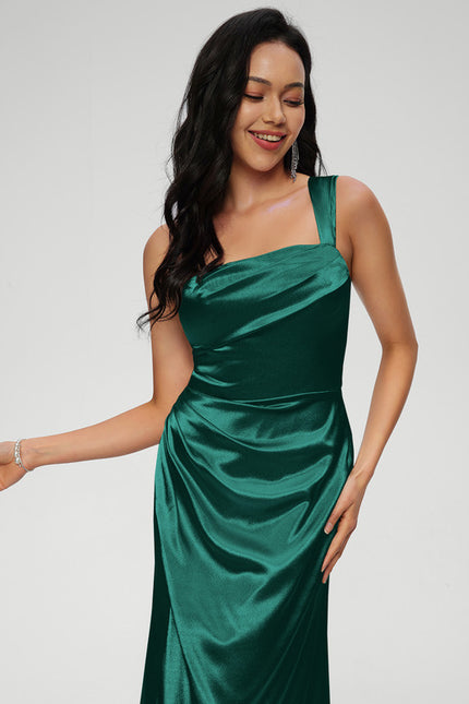 Robe Fourreau Satinée Émeraude - gallery 3