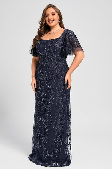 Robe Fourreau En Dentelle Scintillante - gallery 7