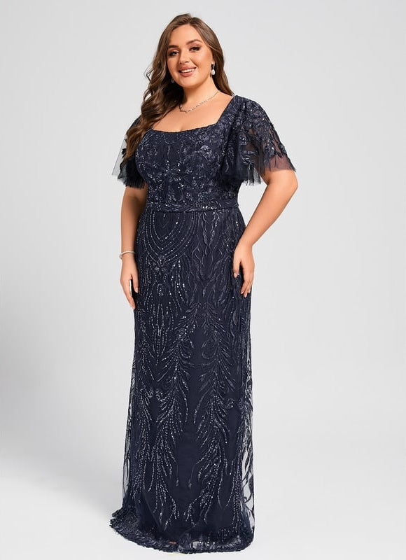 Robe Fourreau En Dentelle Scintillante - gallery 7