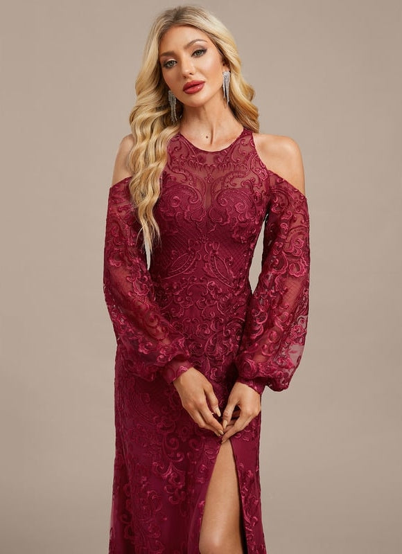 Robe Fourreau Dentelle Rouge - gallery 1