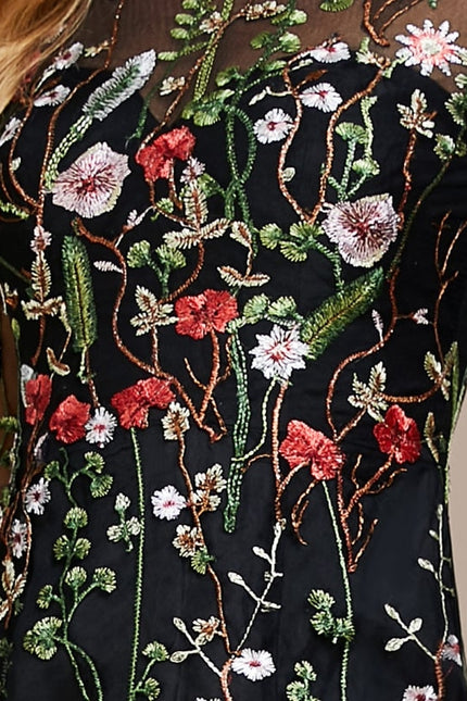 Robe Fourreau Florale Nocturne - gallery 1