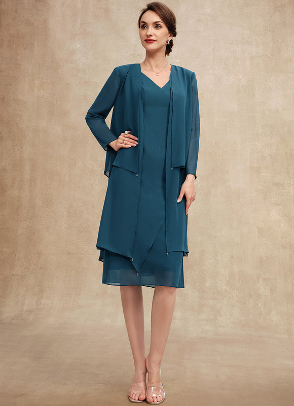 Robe Fourreau Chiffon Émeraude - gallery 2