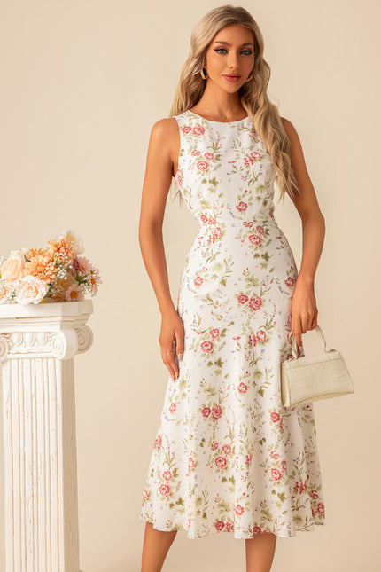 Robe Fourreau Midi Florale Élégante