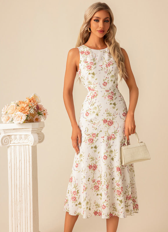 Robe Fourreau Midi Florale Élégante