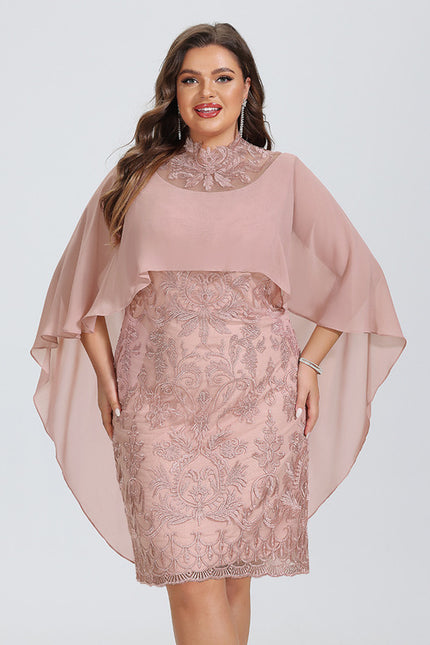 Robe Fourreau Rose Velouté - gallery 4