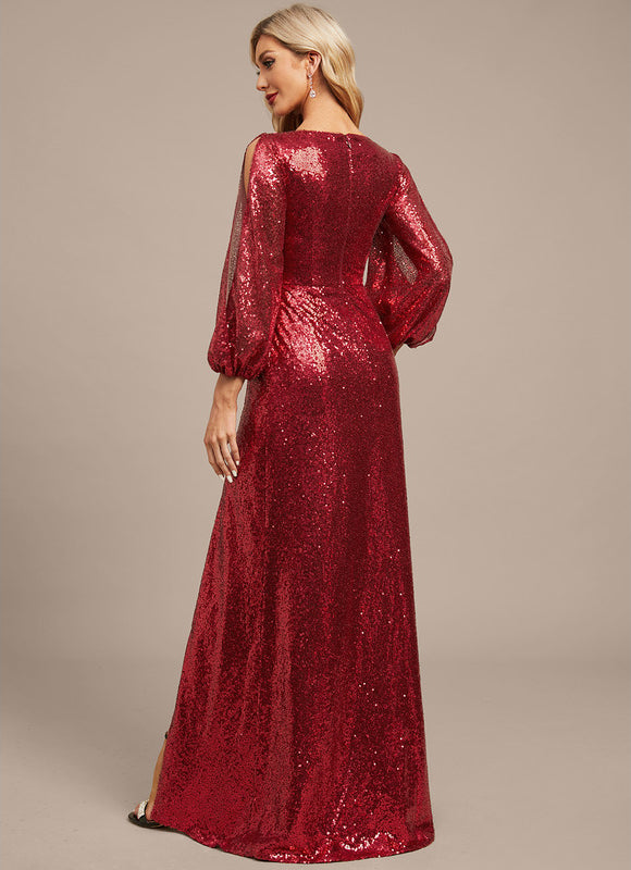 Robe Fourreau Pailletée Bordeaux - gallery 7