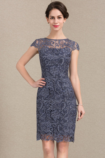 Robe Fourreau Dentelle Marine Chic