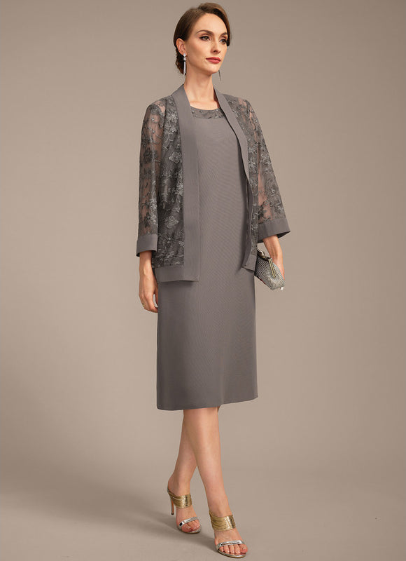 Robe Fourreau Grise Élégante - gallery 5