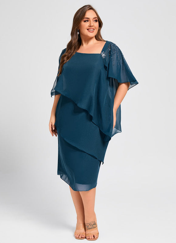 Robe Fourreau Mousseline Éclatante - gallery 7