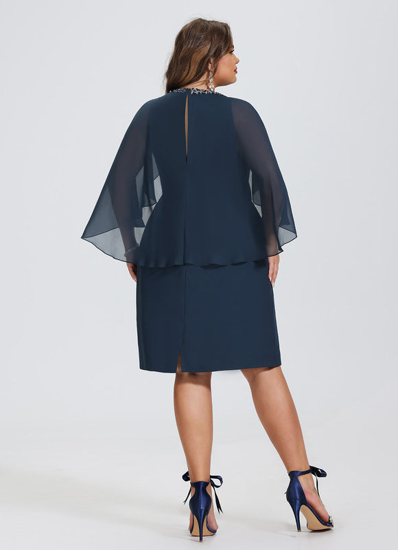 Robe Fourreau Velours Nocturne - gallery 7