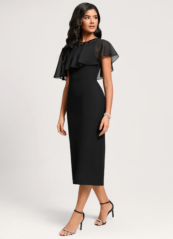 Robe Fourreau Noire Élégante - gallery 3