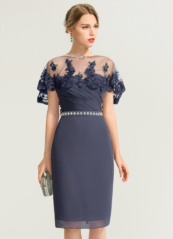 Robe Fourreau Nuit Marine Chic