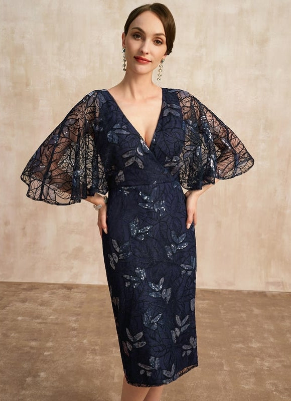 Robe Fourreau Dentelle Élégante - gallery 3