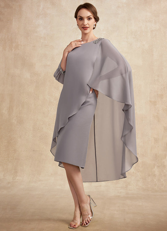 Robe Fourreau Élégante Grise - gallery 2