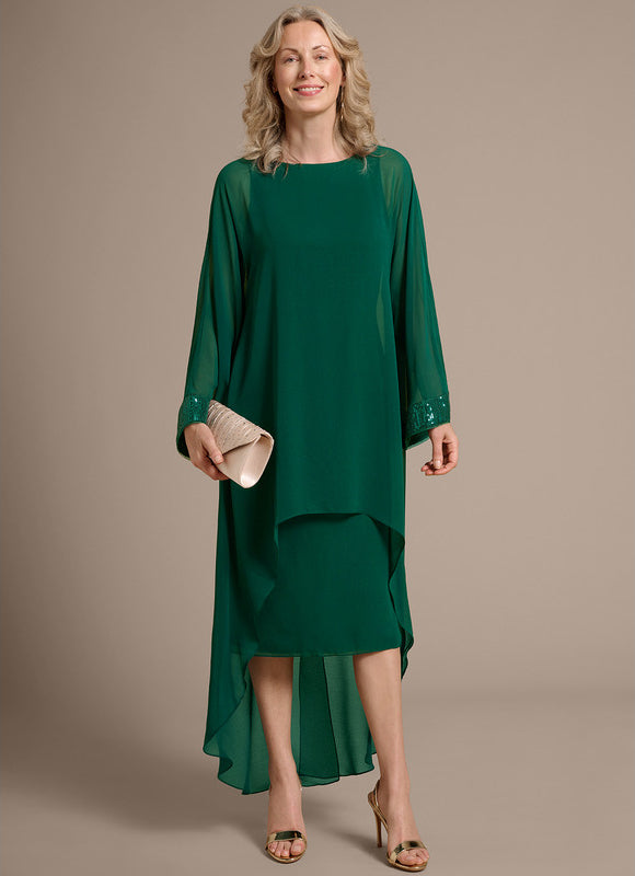 Robe Fourreau Émeraude Éclatante - gallery 5