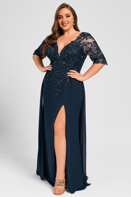 Robe Fourreau Marine Élégante - gallery 7