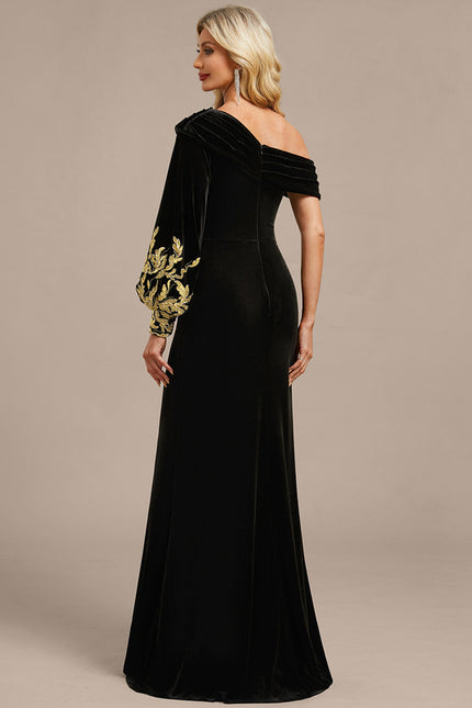 Robe Fourreau Velours Ornée - gallery 6