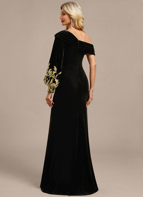 Robe Fourreau Velours Ornée - gallery 6