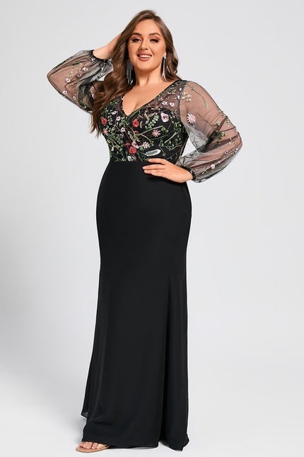 Robe Fourreau Florale Transparente - gallery 9