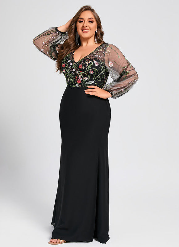 Robe Fourreau Florale Transparente - gallery 9