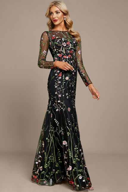 Robe Fourreau Florale Nocturne - gallery 4