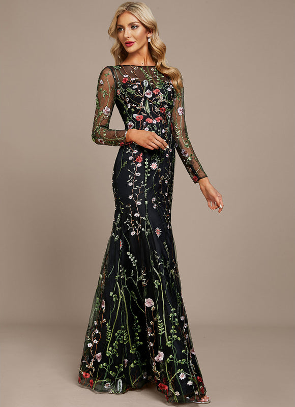 Robe Fourreau Florale Nocturne - gallery 4