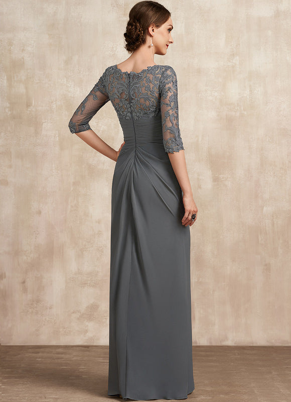 Robe Fourreau Dentelle Grise - gallery 4