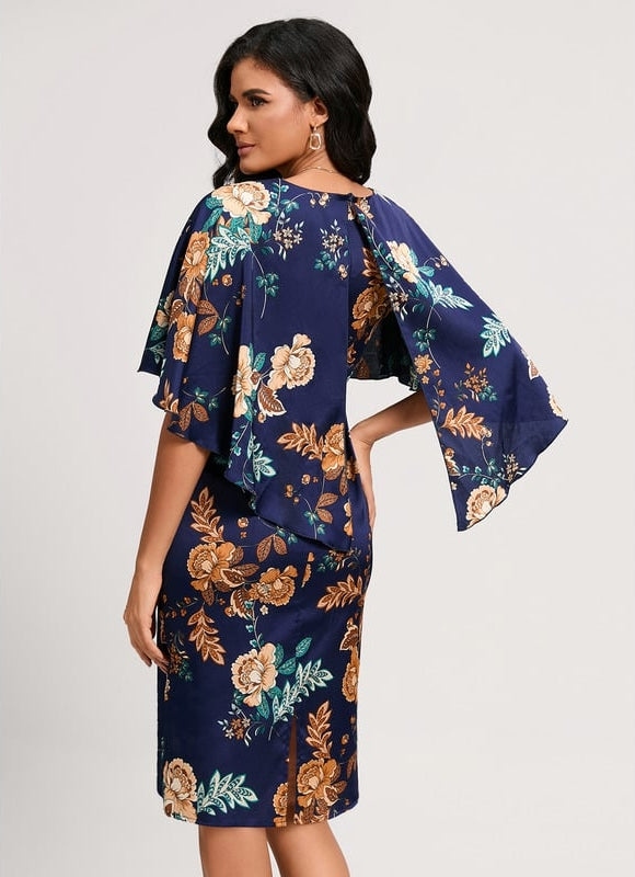 Robe Fourreau Fleur De Satin - gallery 4