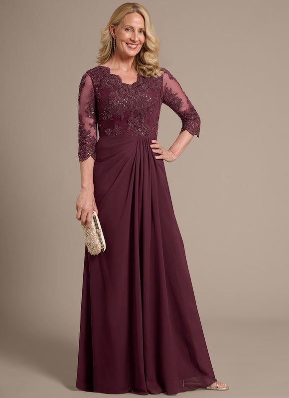 Robe Fourreau Longue Bordeaux Élégante - gallery 2