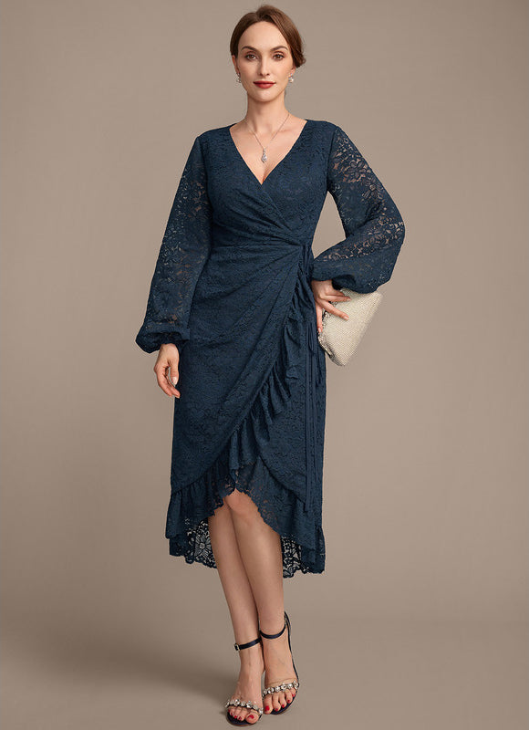 Robe Fourreau Dentelle Marine - gallery 1