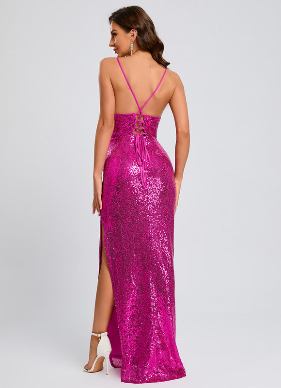 Robe Fourreau Pailletée Ajustée - gallery 5