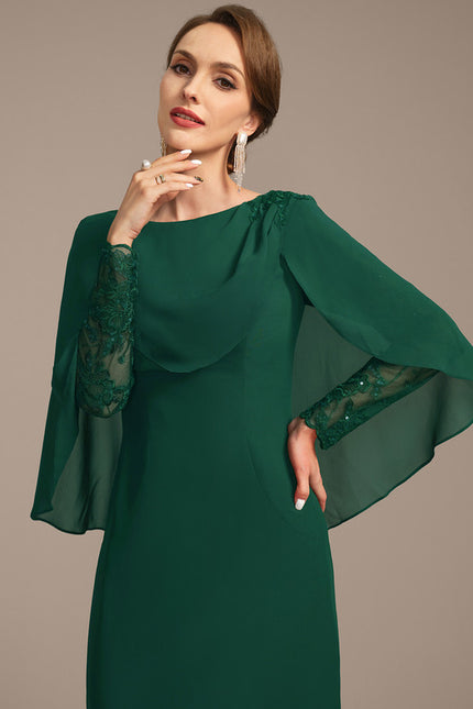 Robe Fourreau Fluide Émeraude - gallery 1