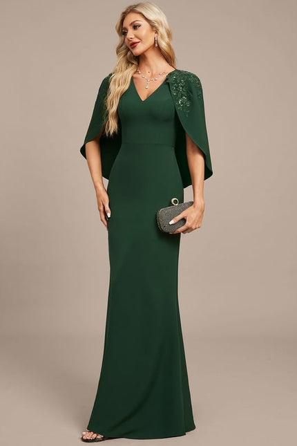 Robe Fourreau Longue Émeraude - gallery 3