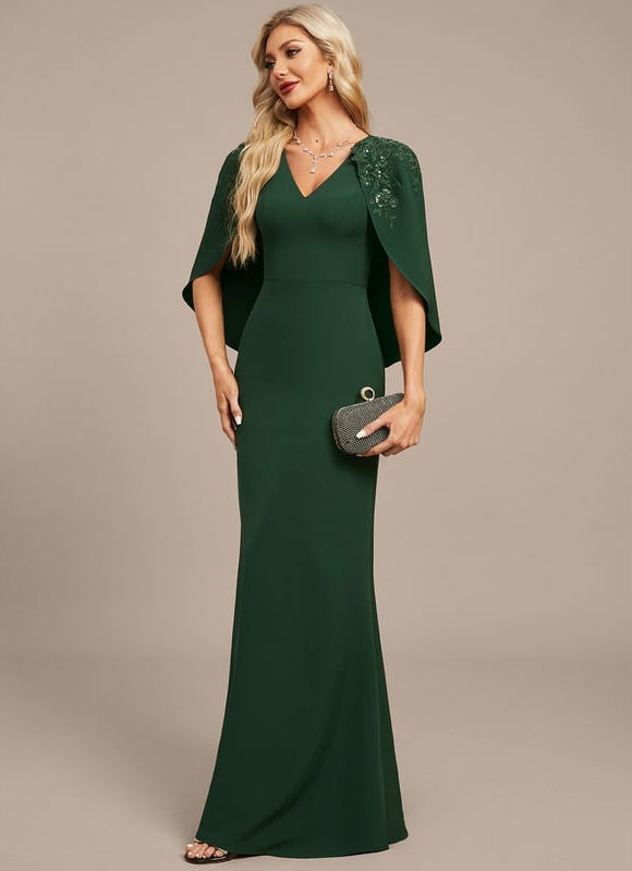 Robe Fourreau Longue Émeraude - gallery 3