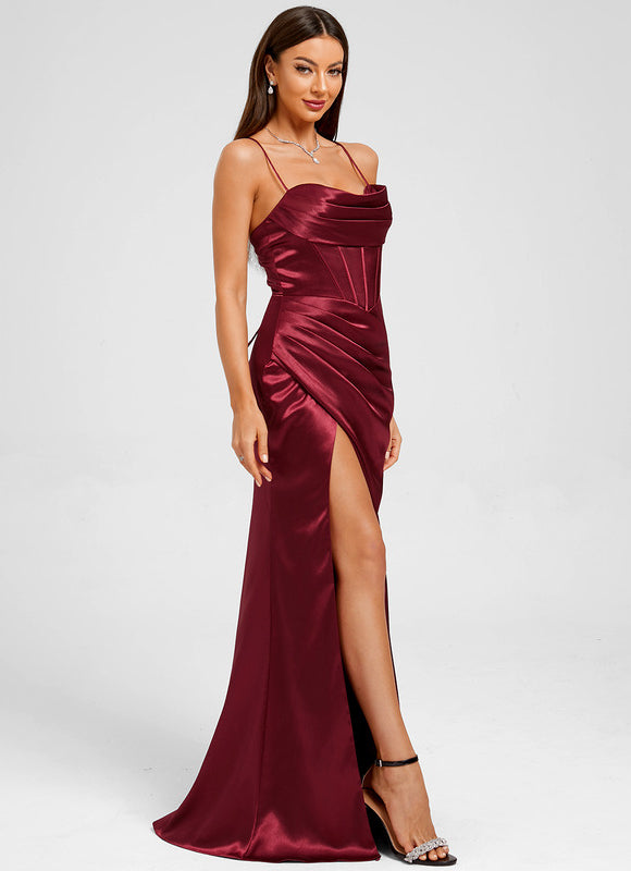 Robe Fourreau Satin - gallery 4