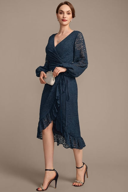 Robe Fourreau Dentelle Marine