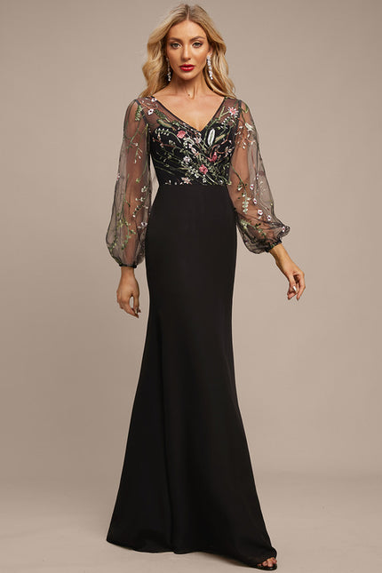 Robe Fourreau Florale Transparente - gallery 4