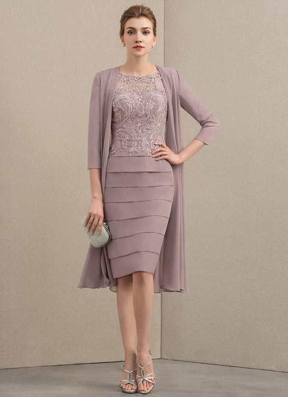 Robe Fourreau Lilas Élégante - gallery 1