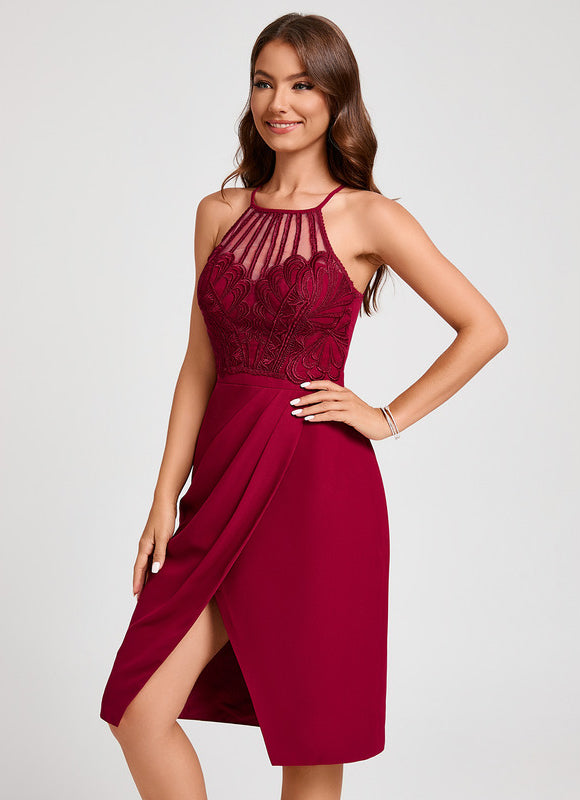 Robe Fourreau Vaporeuse Marine - gallery 3