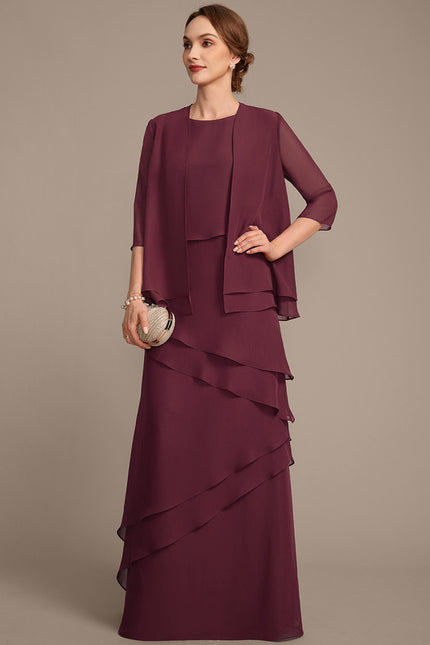 Robe Fourreau Cascade Bordeaux - gallery 2