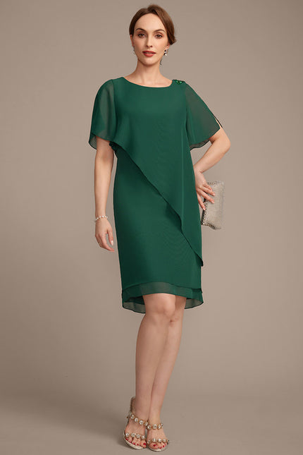 Robe Fourreau Mousseline Asymétrique - gallery 2