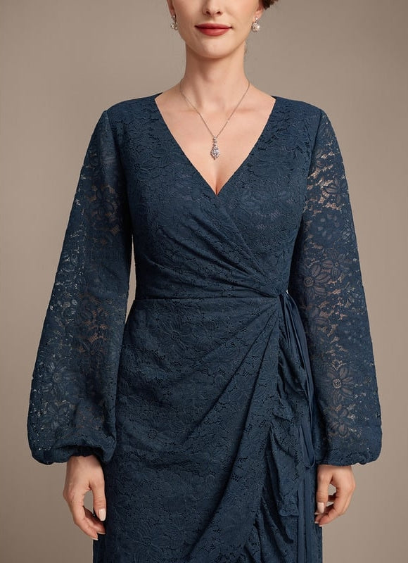 Robe Fourreau Dentelle Marine - gallery 7